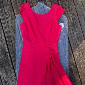 J. Crew Hot Coral Pink Julia Cap Sleeve Dress - Size 0